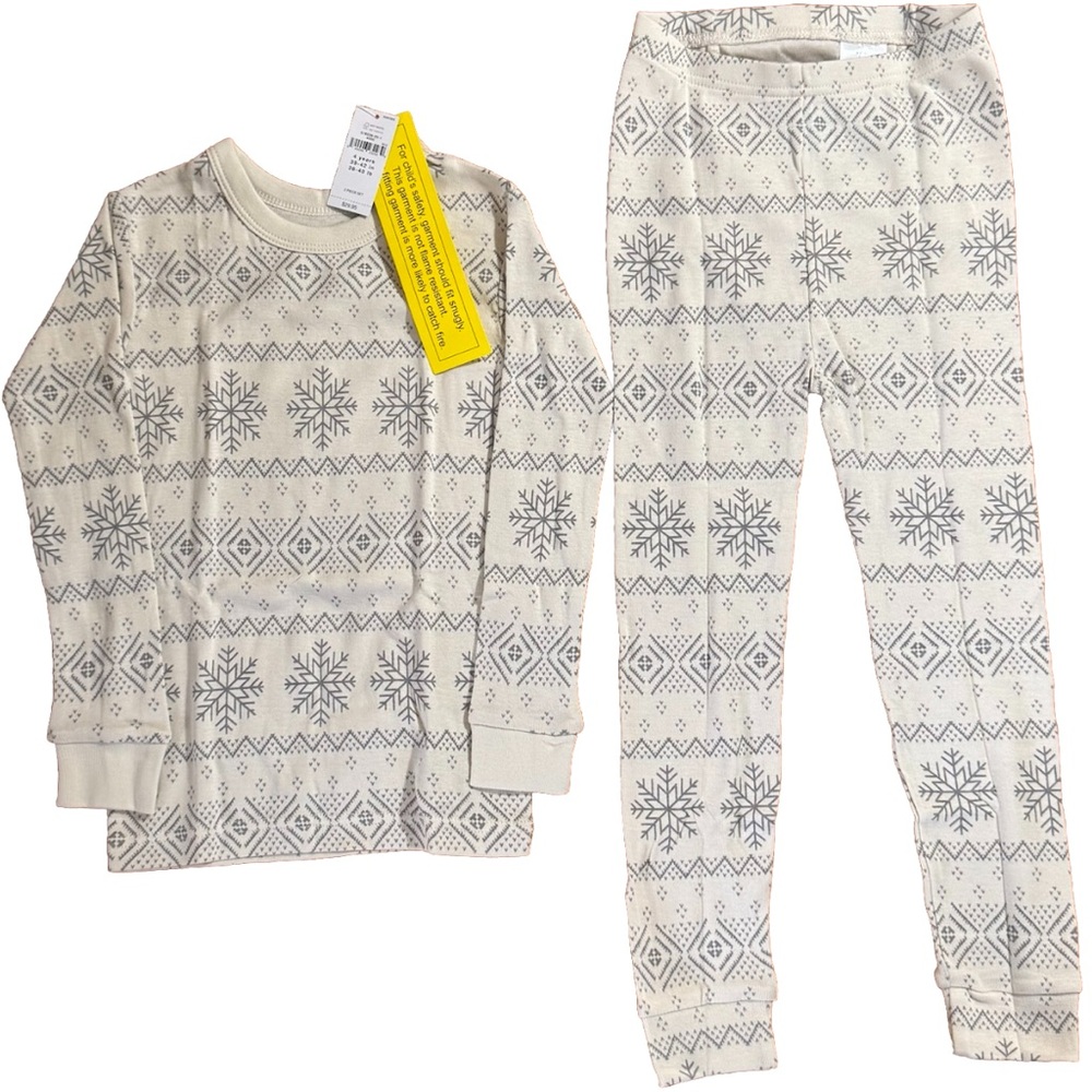 Gap Toddler Cotton Snow Christmas PJ Set 4 Years
